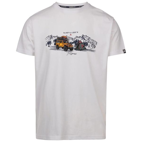 T-shirt Trespass Horton. Białe t-shirty męskie Trespass, l, bez wzorów, z bawełny, bez kołnierzyka. Za 119.95 zł.