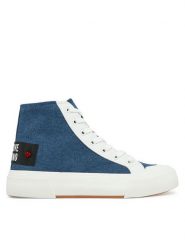 LOVE MOSCHINO Trampki JA15022G1MJO5700 Niebieski. Niebieskie trampki i tenisówki damskie Love Moschino, bez wzorów, z materiału. Za 439.99 zł.