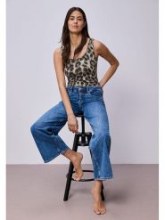 Street One Top w kolorze czarno-szarobrązowym rozmiar: 36. Brązowe topy damskie Street One, bez wzorów, bez kołnierzyka. Za 70.24 zł.