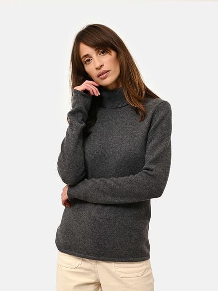 Just Cashmere Kaszmirowy sweter "June" w kolorze antracytowym rozmiar: S. Czarne golfy damskie Just Cashmere, s, bez wzorów, z kaszmiru, bez ramiączek. Za 478.99 zł.