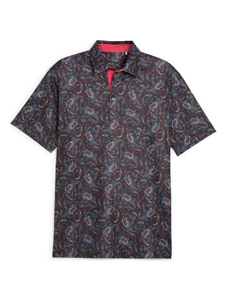 Puma Koszulka polo "Cloudspun Paisley" w kolorze antracytowym rozmiar: XS. Czarne koszulki polo męskie Puma, xs, bez wzorów, bez ramiączek. Za 78.47 zł.