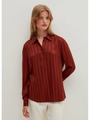 STEFANEL Bluzka w kolorze czerwonobrązowym rozmiar: 38. Brązowe bluzki damskie Stefanel, bez wzorów, z wiskozy, bez kołnierzyka, bez ramiączek. Za 70.90 zł.