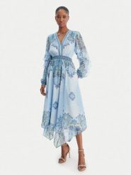 Hale Bob Sukienka letnia Kamilah 5YHR630A Błękitny Regular Fit. Niebieskie sukienki damskie Hale bob, na lato, m, bez wzorów, z syntetyku, bez kołnierzyka, bez ramiączek. Za 1,699.00 zł.