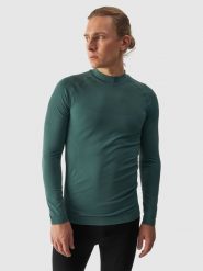 4F Bielizna termoaktywna bezszwowa (góra) męska - turkusowa XXL/3XL. Niebieskia bielizna termoaktywna męska 4f, l, bez wzorów, z dzianiny. Za 169.99 zł.