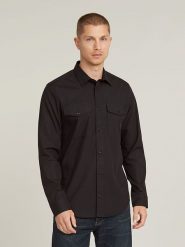 G-Star Koszula - Slim fit - w kolorze czarnym rozmiar: XL. Czarne koszule męskie G-Star, xl, bez wzorów, z bawełny, bez kołnierzyka, bez ramiączek. Za 175.67 zł.
