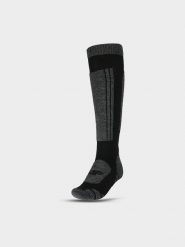 4F Skarpety narciarskie w kolorze szaro-czarnym rozmiar: 43-46. Czarne skarpetki męskie 4f, bez wzorów, z wełny. Za 56.53 zł.