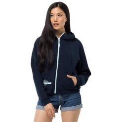 Bluza trekkingowa damska Jack Wolfskin Starboard. Niebieskie bluzy z kapturem damskie Jack Wolfskin, z bawełny. Za 242.00 zł.
