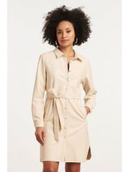 Smashed Lemon Sukienka w kolorze beżowym rozmiar: M. Brązowe sukienki damskie Smashed Lemon, na co dzień, m, bez wzorów, ze skóry, bez kołnierzyka, bez ramiączek, midi, proste. Za 255.94 zł.