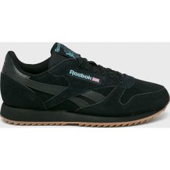 Reebok - Buty Cl Leather Mu. Czarne buty sportowe na co dzień męskie Reebok, z materiału, bez zapięcia. W wyprzedaży za 299.90 zł.