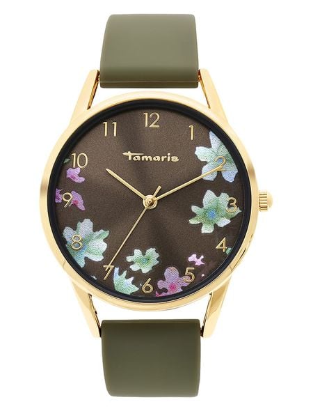 Tamaris Zegarek w kolorze złoto-oliwkowym rozmiar: onesize. Brązowe, analogowe zegarki damskie Tamaris, metalowe. Za 130.99 zł.