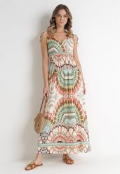 Zielona Wiskozowa Sukienka Tie Dye Maxi z Marszczoną Gumką w Pasie Lucira. Zielone sukienki damskie Born2be, l, bez wzorów, z wiskozy, bez kołnierzyka, bez ramiączek, maxi, kopertowe. W wyprzedaży za 43.99 zł.