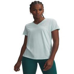 Koszulka fitness damska Under Armour. Bluzki damskie Under Armour, s, bez wzorów, z materiału, bez kołnierzyka. Za 129.99 zł.