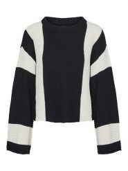 Vero Moda Sweter w kolorze czarno-białym rozmiar: S. Czarne swetry klasyczne damskie Vero Moda, s, ze splotem, bez kołnierzyka. Za 76.45 zł.