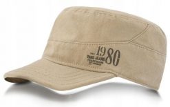 Czapka z Prostym Daszkiem (Patrolówka) - Pako Jeans - Beżowa. Brązowe czapki męskie Pako Jeans, na lato, bez wzorów, z bawełny. Za 55.00 zł.