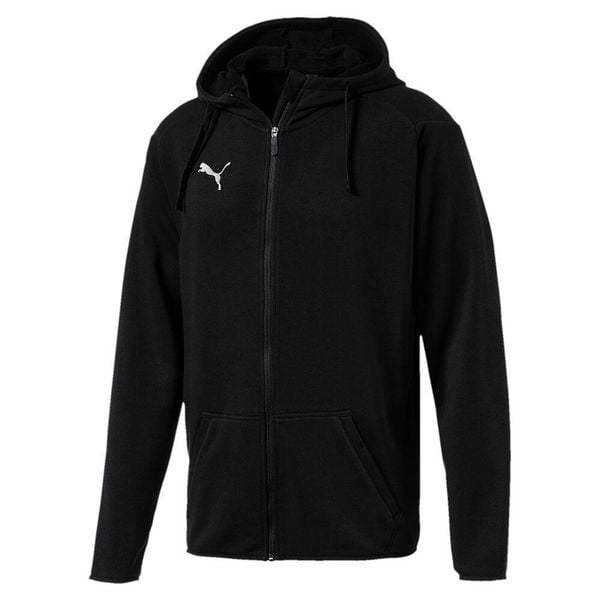 Bluza sportowa męska Puma Liga Casuals Hoody. Czarne bluzy sportowe męskie Puma, bez wzorów, sportowe, bez kołnierzyka, bez ramiączek. Za 139.00 zł.