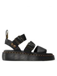 Dr. Martens Sandały Gryphon Quad 25720001 Czarny. Czarne sandały damskie Dr. Martens, bez wzorów, ze skóry, bez obcasa, na płaskiej podeszwie. Za 443.93 zł.