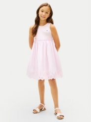 Tommy Hilfiger Sukienka letnia KG0KG09148 Różowy jasny Regular Fit. Czerwone sukienki niemowlęce Tommy Hilfiger, na lato, bez wzorów, z bawełny, bez ramiączek. Za 309.99 zł.