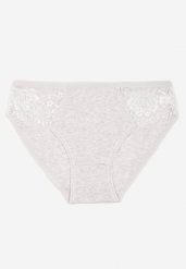 Jasnoszare Bawełniane Majtki Typu Figi z Koronką Talionae. Szare figi damskie Born2be, l, bez wzorów, z bawełny. Za 4.99 zł.