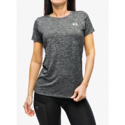 Koszulka treningowa damska Under Armour Tech SSC Twist. Szare bluzki damskie Under Armour, bez wzorów, bez ramiączek. Za 49.99 zł.