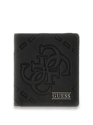 Guess Portfel 183914 Czarny. Czarne portfele męskie Guess, z aplikacjami, ze skóry. Za 237.99 zł.