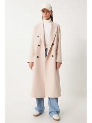 Happiness Istanbul Płaszcz przejściowy w kolorze kremowym rozmiar: 40. Brązowe płaszcze damskie Happiness Istanbul, bez wzorów. Za 167.95 zł.