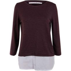 Koszulka turystyczna damska Tom Tailor Striped 2in1 Style. Brązowe bluzki sportowe damskie Tom Tailor, bez wzorów, z bawełny, bez ramiączek. W wyprzedaży za 75.00 zł.
