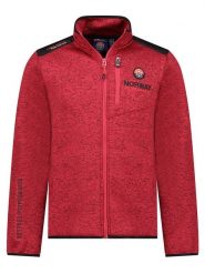 Geographical Norway Kurtka polarowa "Tavid" w kolorze czerwonym rozmiar: XL. Czerwone kurtki męskie Geographical Norway, xl, z aplikacjami, z materiału, bez kaptura. Za 158.10 zł.