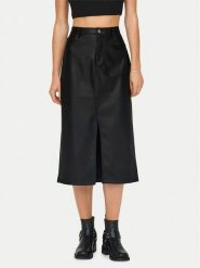 ONLY Spódnica z imitacji skóry Kiri 15324778 Czarny Regular Fit. Czarne spódniczki damskie Only, s, bez wzorów, ze skóry. Za 169.99 zł.