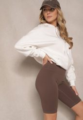 Brązowe Szorty Kolarki High Waist Basalla. Brązowe szorty damskie Renee, bez wzorów, z podwyższonym stanem. Za 39.99 zł.