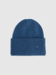 4F Czapka beanie uniseks - granatowa Uniwersalny. Niebieskie czapki męskie 4f, na zimę, bez wzorów, z materiału, klasyczne. Za 69.99 zł.