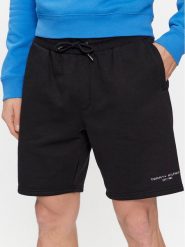 Tommy Hilfiger Szorty sportowe Logo MW0MW34201 Czarny Regular Fit. Czarne szorty męskie Tommy Hilfiger, bez wzorów, z syntetyku, sportowe. Za 299.99 zł.