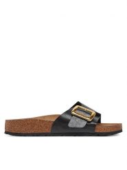 Birkenstock Klapki Catalina Cushion Buckle 1029481 Czarny. Czarne klapki damskie Birkenstock, bez wzorów, ze skóry, bez obcasa. Za 399.99 zł.
