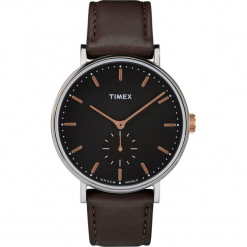 Timex - Zegarek TW2R38100. Brązowe zegarki męskie Timex, szklane. W wyprzedaży za 359.90 zł.