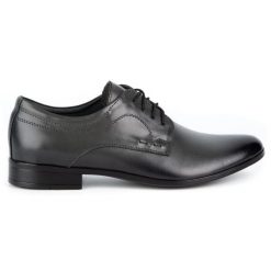 Olivier Buty męskie wizytowe skórzane 277 szare. Szare buty wizytowe męskie ze skóry, bez zapięcia. Za 367.89 zł.
