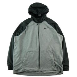 Nike kurtka wiatrówka męska Dri-Fit z zamkiem Full-Zip. Szare kurtki treningowe męskie Nike, m, bez wzorów, z materiału, do biegania, dri-fit (nike). Za 106.46 zł.
