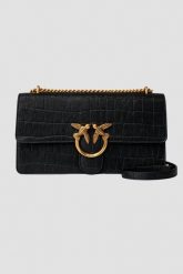 PINKO Czarna listonoszka damska Love One Classic DC Cocco Nabuccato. Czarne listonoszki damskie Pinko, bez wzorów, ze skóry, bez dodatków. W wyprzedaży za 1,379.99 zł.