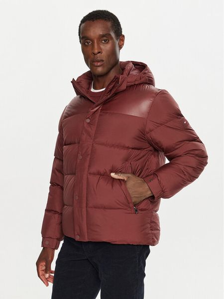 Tommy Hilfiger Kurtka puchowa MW0MW36569 Bordowy Regular Fit. Czerwone kurtki męskie Tommy Hilfiger, m, bez wzorów, z puchu, bez kaptura. Za 949.99 zł.