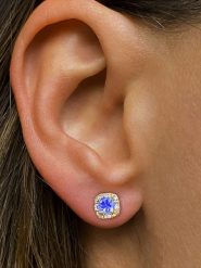 OR Carats Złote kolczyki z diamentami i kamieniem szlachetnym rozmiar: onesize. Niebieskie kolczyki damskie OR Carats, z diamentem, złote. Za 1,522.99 zł.