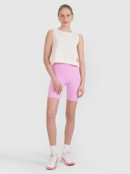 4F Legginsy krótkie dzianinowe damskie - różowe S. Czerwone legginsy damskie 4f, s, bez wzorów, z dzianiny. W wyprzedaży za 59.99 zł.