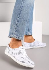Białe Tenisówki przed Kostkę w Kropki Porenia. Białe trampki i tenisówki damskie Renee, bez wzorów, przed kostkę. Za 39.99 zł.