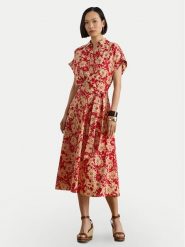 LAUREN RALPH LAUREN Sukienka koszulowa 200P08692001 Czerwony Regular Fit. Czerwone sukienki damskie Lauren Ralph Lauren, bez wzorów, z syntetyku, bez kołnierzyka, bez ramiączek, koszulowe. Za 1,198.99 zł.