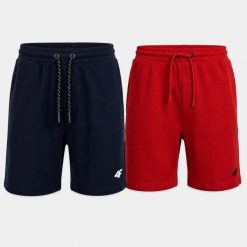 KOMPLET SPODENEK MĘSKICH 4F ZESTAW 2PAK DRESOWE SZORTY PRZED KOLANO. Szorty sportowe męskie 4f, l, z bawełny, do biegania. Za 179.98 zł.