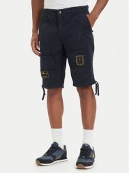 Aeronautica Militare Szorty materiałowe 261BE0041UCT01122 Granatowy Regular Fit. Niebieskie szorty męskie AERONAUTICA MILITARE, z bawełny, bez kołnierzyka. Za 719.99 zł.