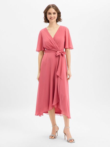 Marie Lund Damska sukienka wieczorowa Kobiety różowy jednolity, 46. Czerwone sukienki damskie Marie Lund, bez wzorów, z szyfonu, wizytowe, bez kołnierzyka, bez ramiączek, kopertowe. Za 699.95 zł.