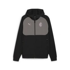 Kurtka z dresu Milan AC 2024/25. Czarne kurtki treningowe męskie Puma, bez wzorów, z dresówki, do piłki nożnej. W wyprzedaży za 354.20 zł.