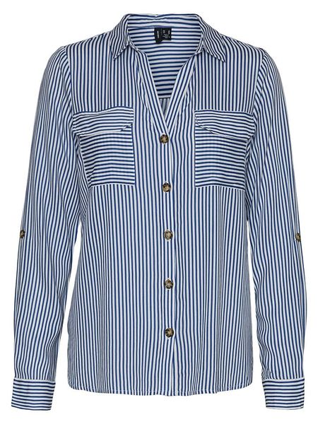 Vero Moda Koszula w kolorze niebiesko-białym rozmiar: S. Białe koszule damskie Vero Moda, s, bez wzorów, z wiskozy, bez kołnierzyka, bez ramiączek. Za 43.57 zł.