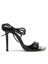 Just Cavalli Sandały 76RA3S21 Czarny. Czarne sandały damskie Just Cavalli, bez wzorów, ze skóry, bez obcasa, na szpilce. Za 1,439.00 zł.