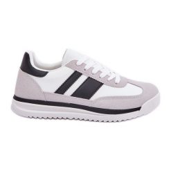 Buty Sportowe Sneakersy Damskie Białe. Białe buty sportowe na co dzień damskie bez wzorów. Za 146.62 zł.