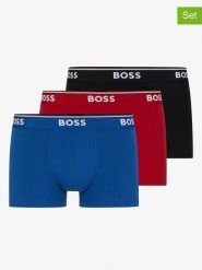Hugo Boss Underwear Bokserki (3 pary) w kolorze niebieskim, czerwonym i czarnym rozmiar: L. Czarne bokserki męskie Hugo Boss Underwear, bez wzorów. Za 162.11 zł.