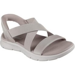 Sandały damskie Skechers Go Walk Flex Sandal Glimmer. Brązowe sandały damskie Skechers, bez wzorów, z materiału, bez obcasa. Za 490.00 zł.